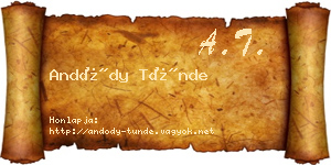 Andódy Tünde névjegykártya
