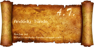 Andódy Tünde névjegykártya