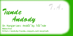 tunde andody business card